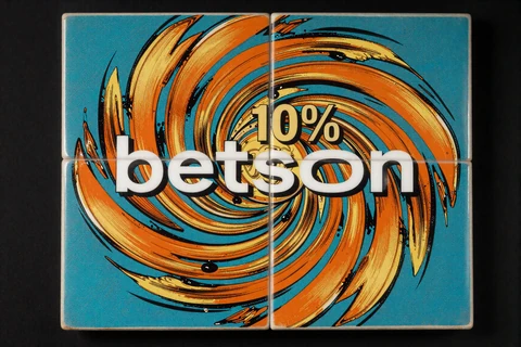 Wirbelnde Goldm&uuml;nzen als 10 Prozent Cashback im Pop-Art-Stil bei Betsson