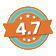 4,7 Sterne Bewertungs-Emblem