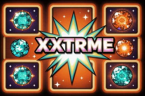 Starburst XXXtreme Slot-Kachel im Pop-Art-Stil mit leuchtenden Edelsteinen