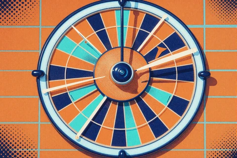 Roulette-Kessel von oben im Pop-Art-Stil - Tischspiele bei Betsson